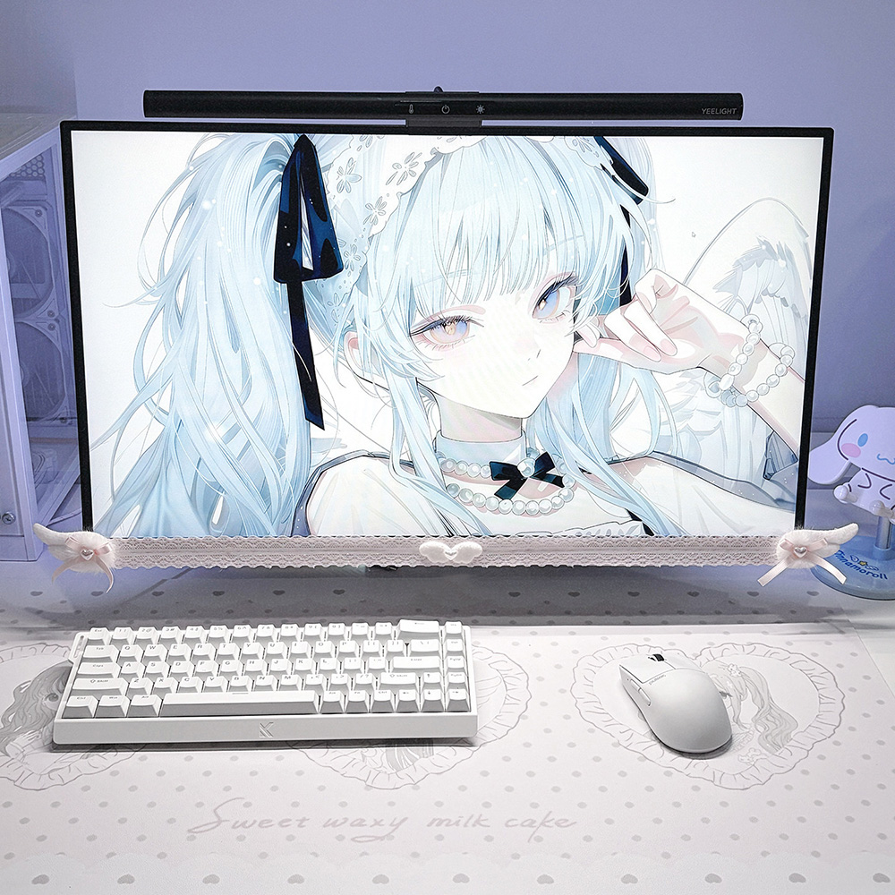 새로운 화면 장식 화이트 레이스 모니터 트림과 플러시  - Korean Desk Setup 리뷰 및 가격