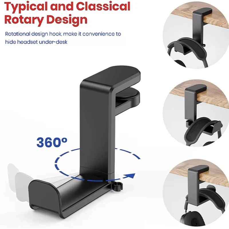 노 펀치 테이블 클립 헤드폰 홀더 360도 회전 헤드폰 - Headphone Hook Under 리뷰 및 가격