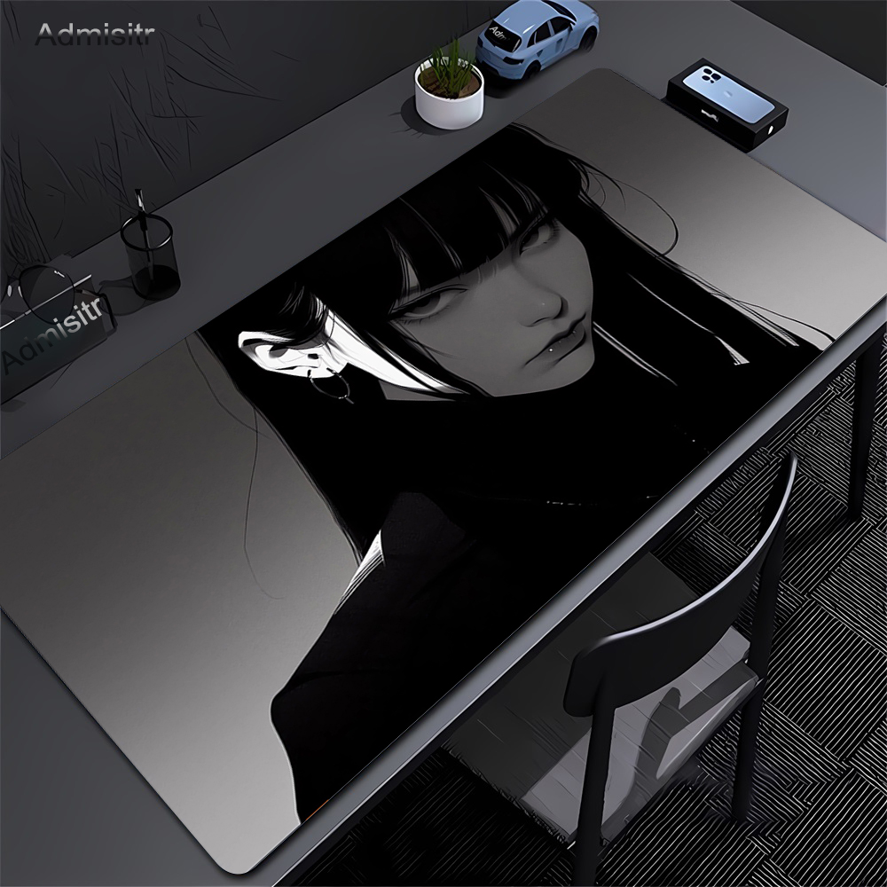 검은 애니메이션 어두운 소녀 테이블 매트 대형 마우스  - Desk Setup Blue 리뷰 및 가격