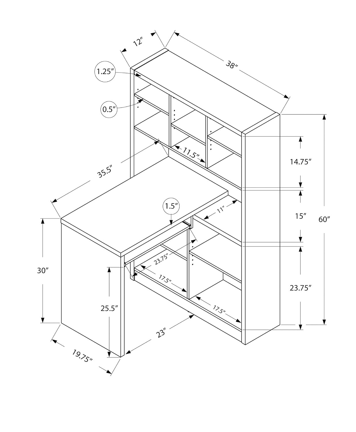 조절 가능한 수납 선반이 있는 코너 책상 60인치 길이 - Desk Setup Corner 리뷰 및 가격