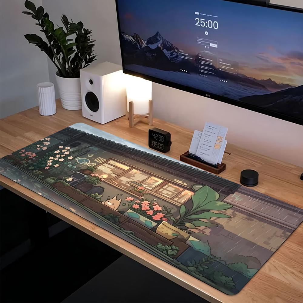 코지 애니메이션 스트리트 확장형 게이밍 마우스 패드,  - Desk Setup Laptop And Pc 리뷰 및 가격