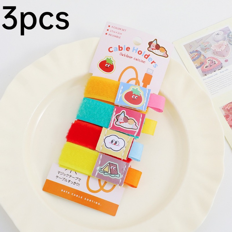 3pcs 재사용 가능한 폴리아미드 케이블 래퍼 학생용  - Cable Velcro Strap 리뷰 및 가격