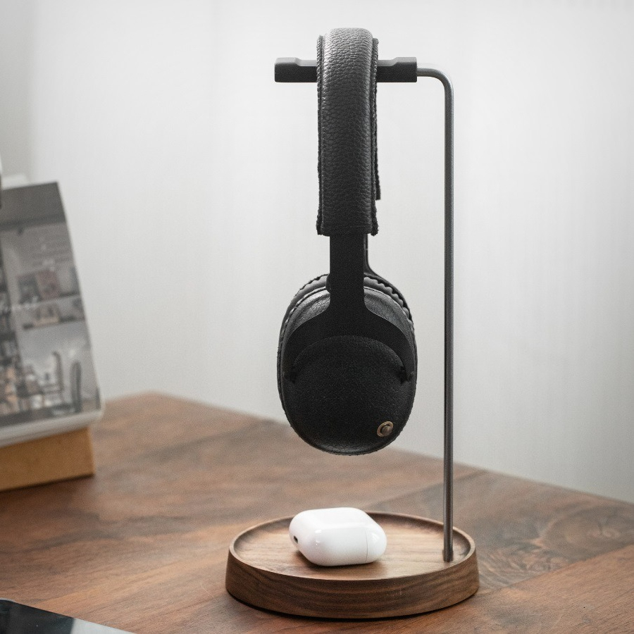 나무 게임용 이어폰 홀더, 블랙 월넛 원목 헤드폰 홀더 - Headphone Hook Under 리뷰 및 가격