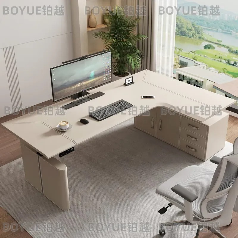 L자형 전동 높이 조절 코너 책상, 수납공간이 있는 가 - Desk Setup Corner 리뷰 및 가격