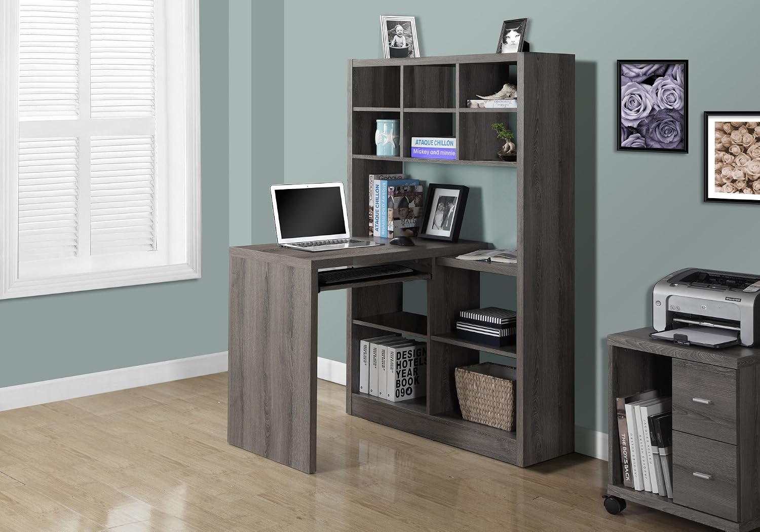 조절 가능한 선반과 수납 책장이 있는 코너 책상, 길이 - Desk Setup Corner 리뷰 및 가격